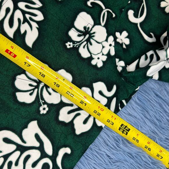 VINTAGE Pride Of Hawaii Floral Button Up Shirt Size XL Mens Summer Green 90s - Picture 11 of 12